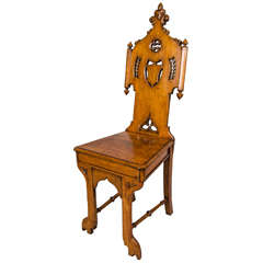 Antique Victorian Gothic Hall Chair