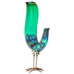 Vistosi Glass "Pulcini" Bird Sculpture