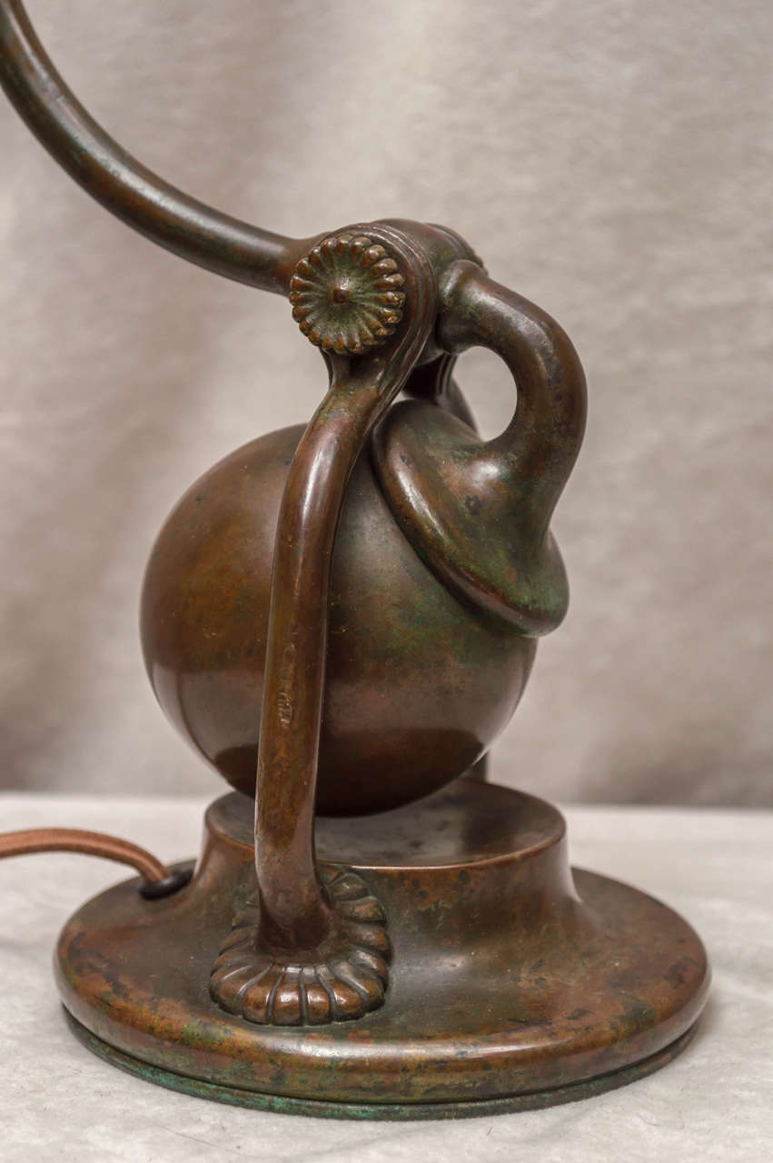 Art Nouveau Tiffany Counter Balance Desk Lamp with Associated Shade