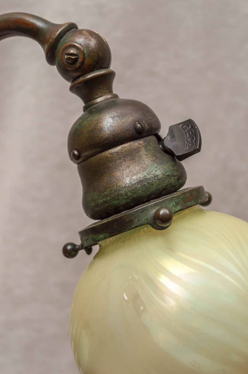 American Tiffany Counter Balance Desk Lamp with Associated Shade