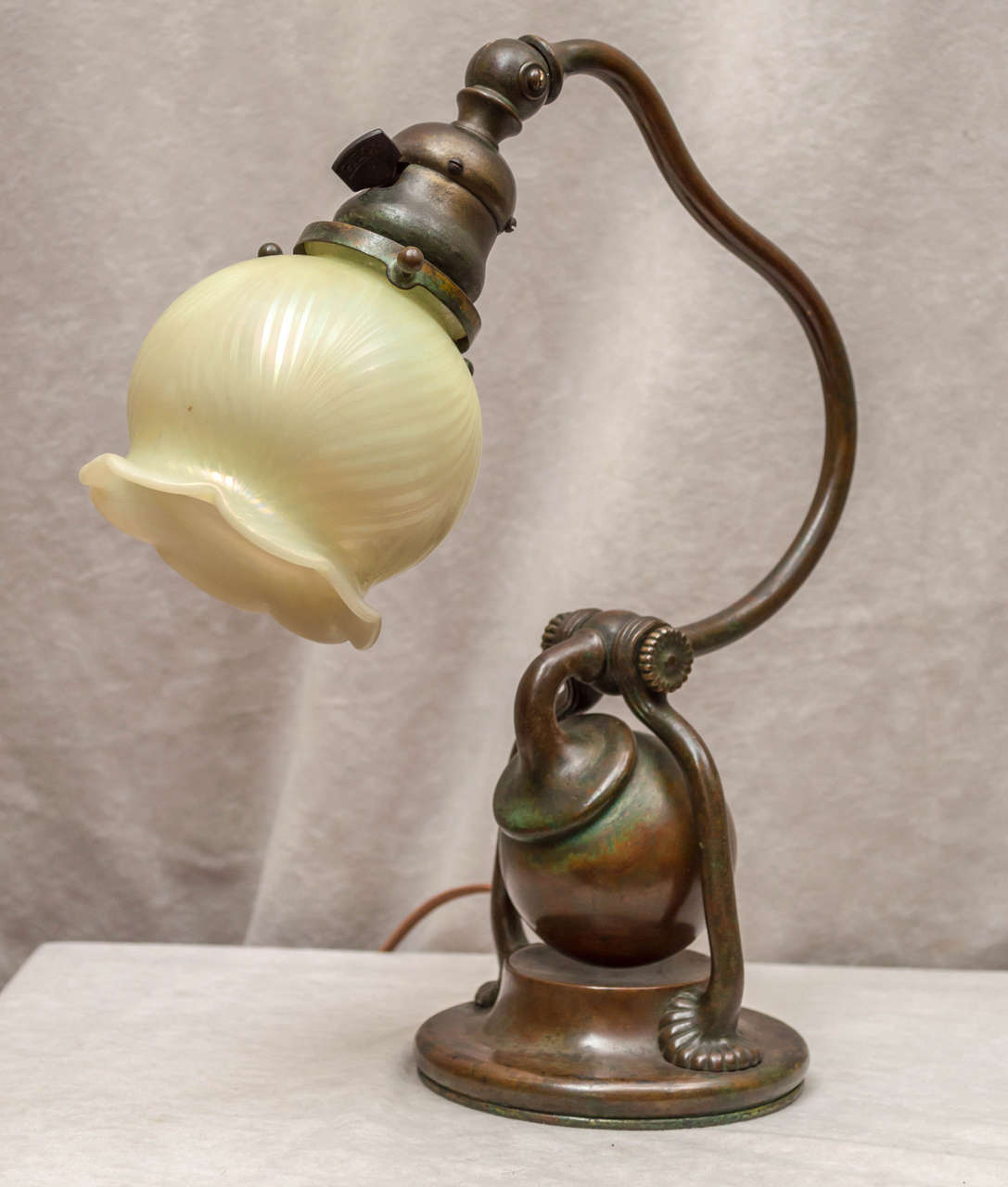 Early 20th Century Tiffany Counter Balance Desk Lamp with Associated Shade