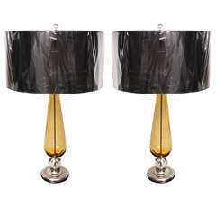 Pair of Murano Glass Table Lamps