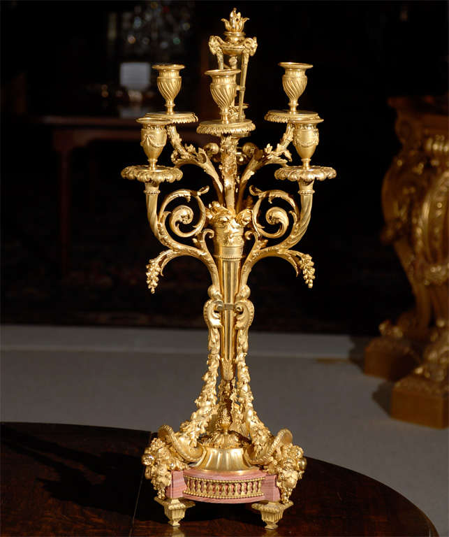 French Pair Of Exquisite 19th Century Candelabra For Sale