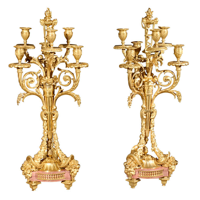 Pair Of Exquisite 19th Century Candelabra For Sale