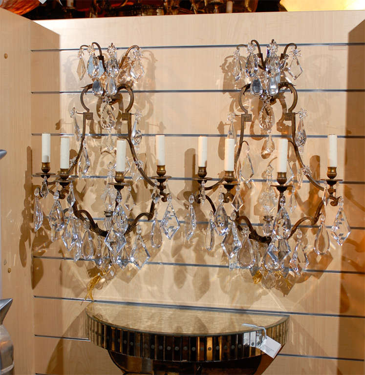 French Pair of Baccarat sconces