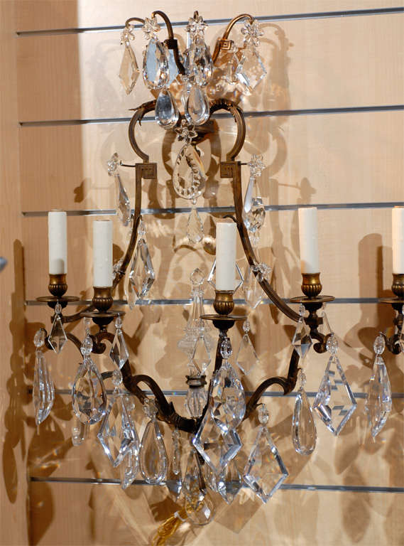 20th Century Pair of Baccarat sconces