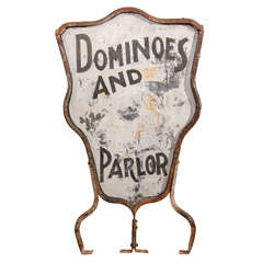 Antique dominoes and beer parlor two-sided sign
