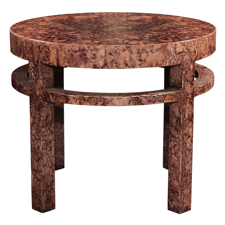 Midcentury Henredon Faux Marble Side Table at 1stDibs