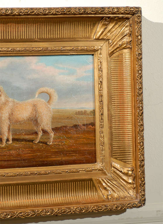 18th Century and Earlier French Dog Portrait Oil Painting For Sale