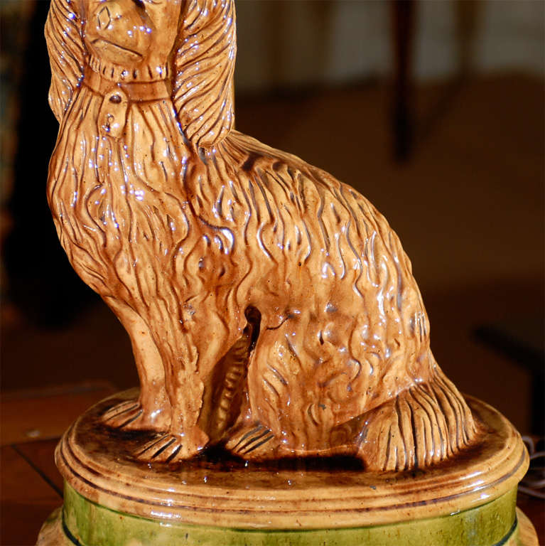 Staffordshire Spaniel Lamp For Sale 3