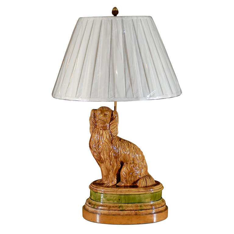 Staffordshire Spaniel Lamp For Sale