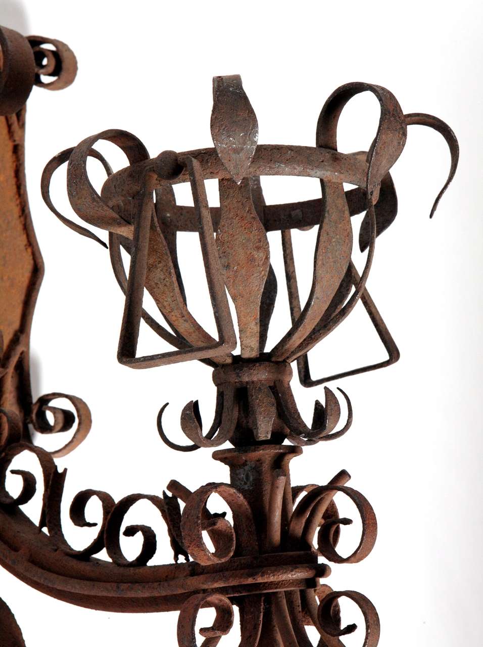 Large Iron Wall Sconces In Excellent Condition For Sale In Nashville, TN
