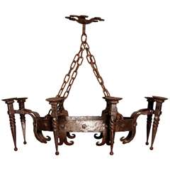 Antique Oval Iron Chandelier