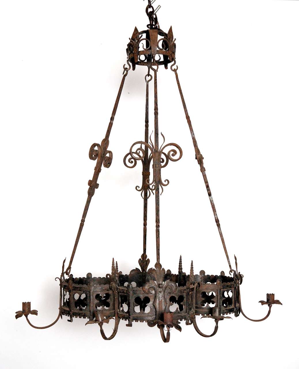 19e s. Lustre en fer forgé français