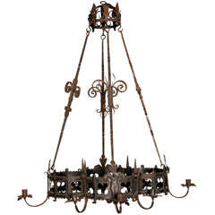 19th c. French Wrought Iron Chandelier