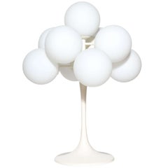 E. R. Nele Original White Nine Globe Tulip Table Lamp, 1960s