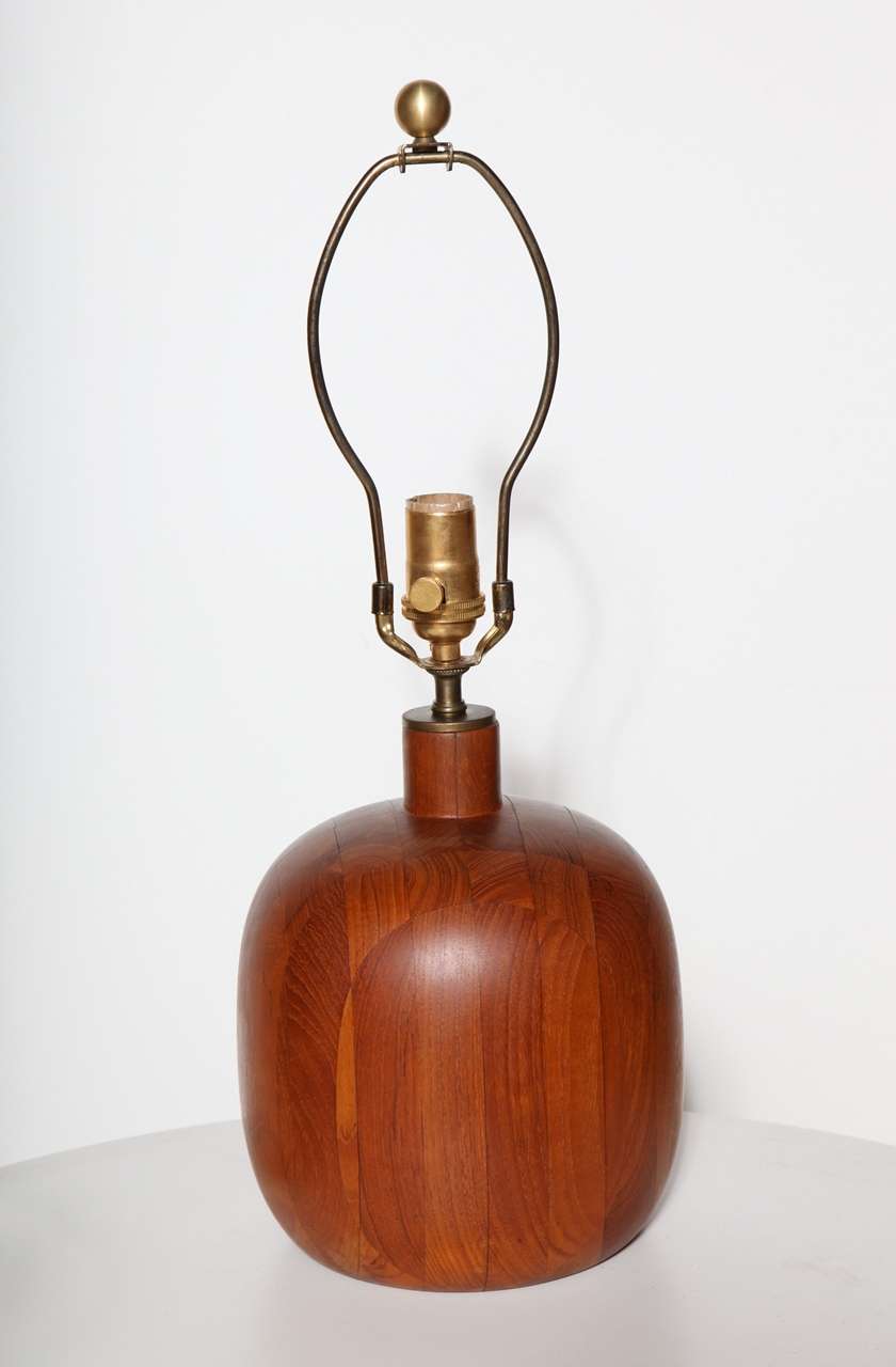 1960's solid Teak Lamp