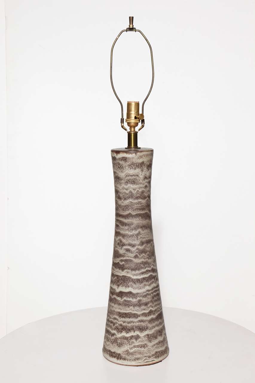 Substantial Design Technics Geolayered Ceramic Table Lamp, C. 1960