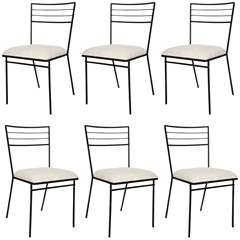 Retro set of 6 Wrought Iron Arbuck Chairs