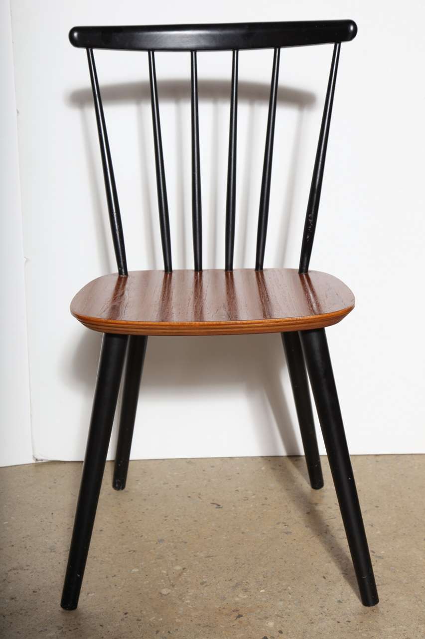 6 Farstrup Teak & Black Lacquer Chairs In Good Condition In Bainbridge, NY