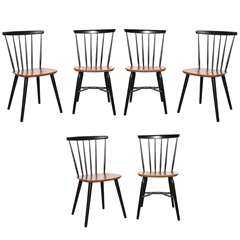 6 Farstrup Teak & Black Lacquer Chairs