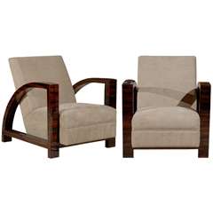 Art Deco, Pair of D Arm Chairs