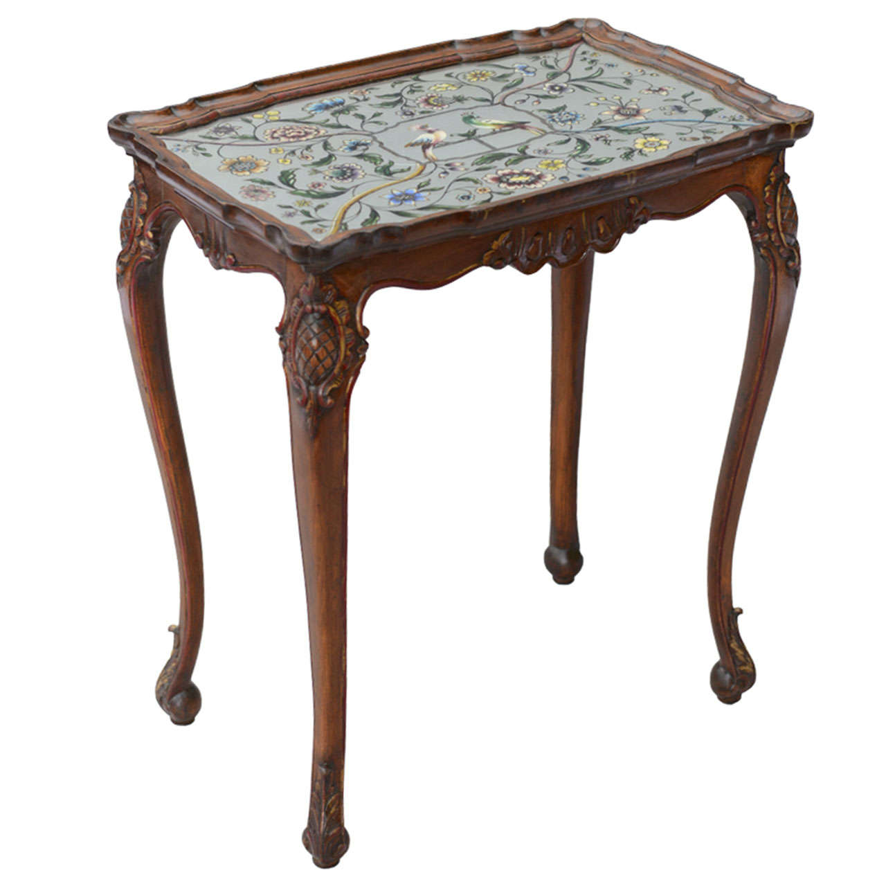 Accent Table With Eglomise Top