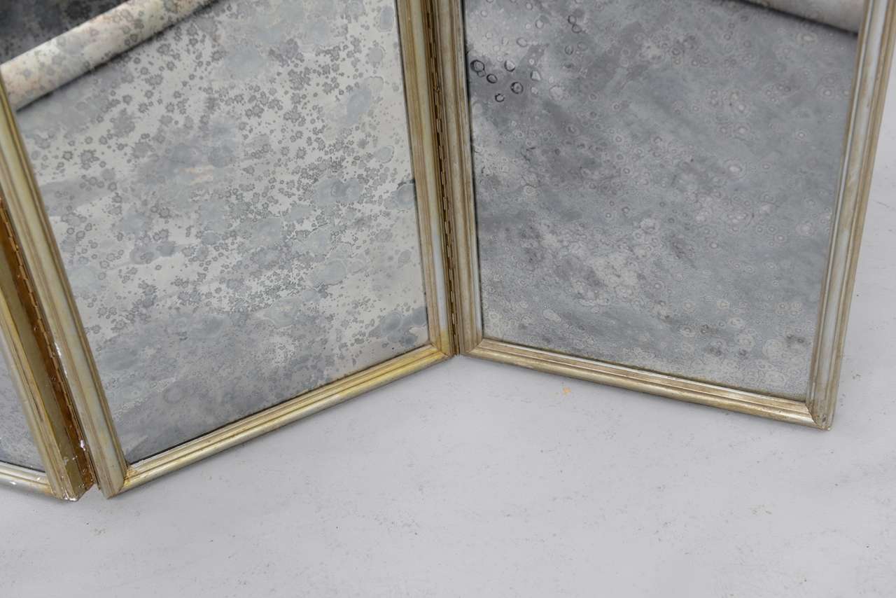 Pair of Vintage Mirrored Three Panel Screens 3