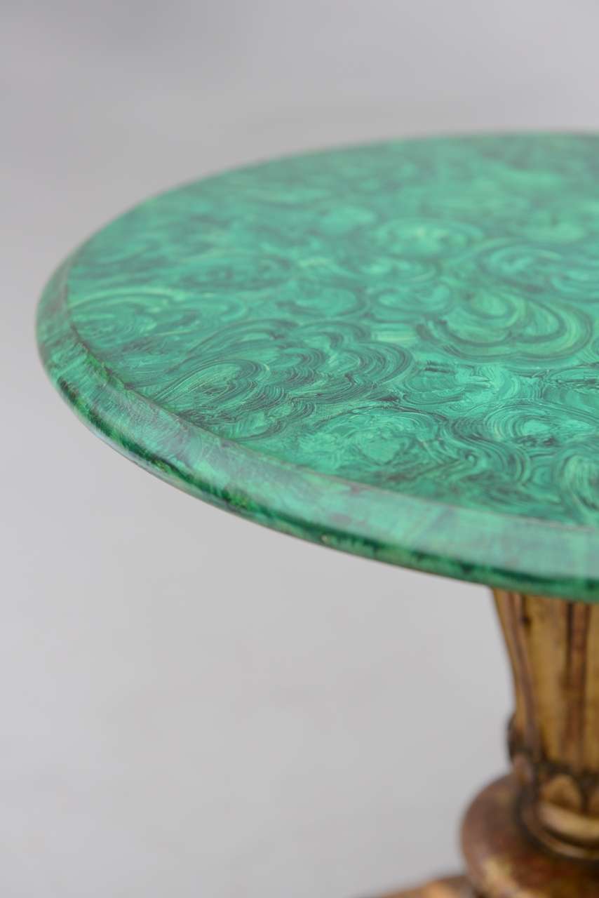 Round Italian Accent Table with Faux Malachite Top 2