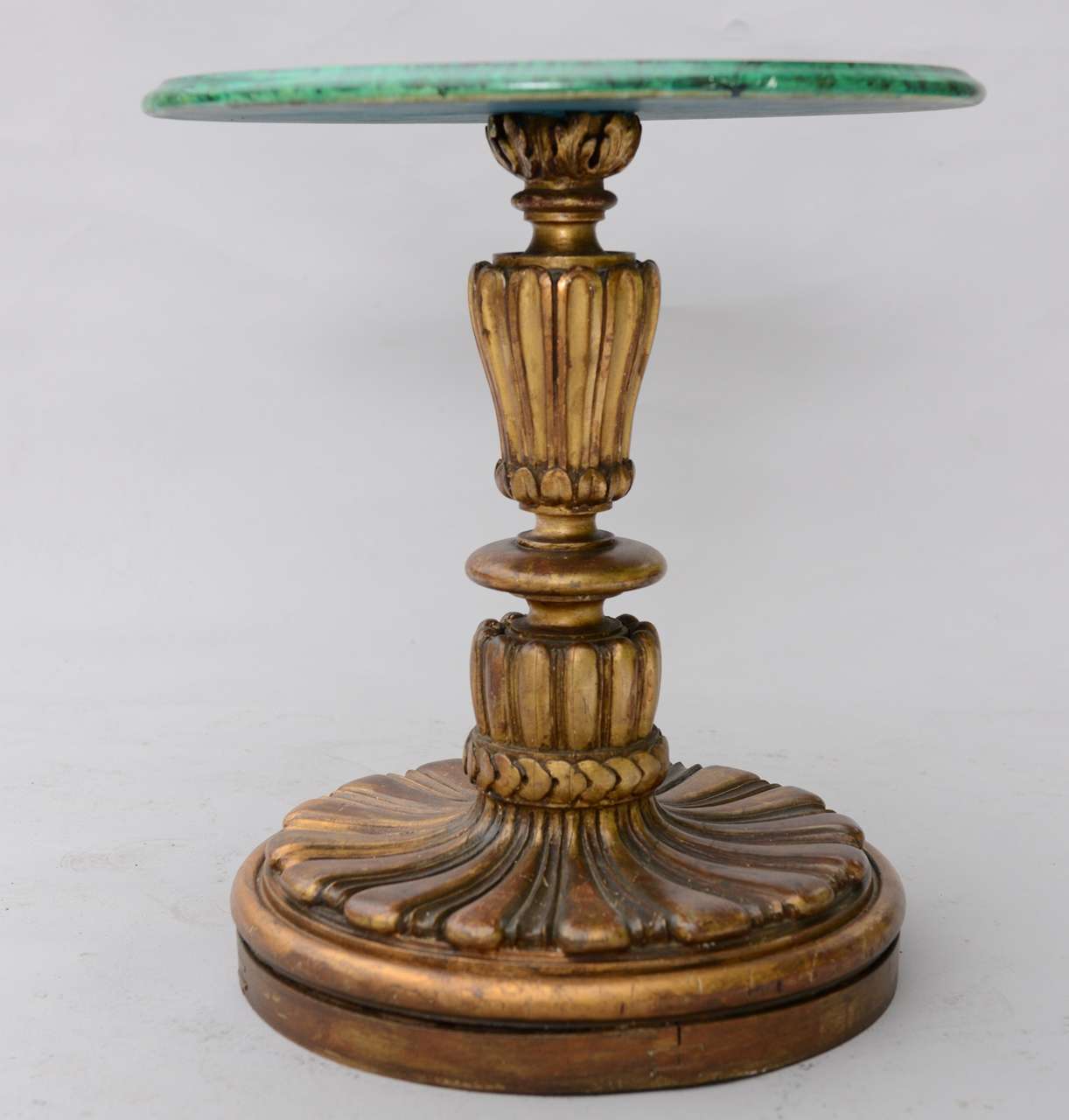 Round Italian Accent Table with Faux Malachite Top 4