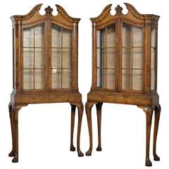 19th Century Matching Pair George II Style Display Cabinets