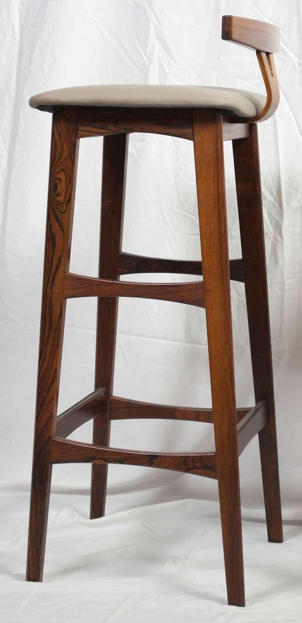 Pair of Rosewood Danish Modern Barstools by Dyrlund In Excellent Condition In San Francisco, CA