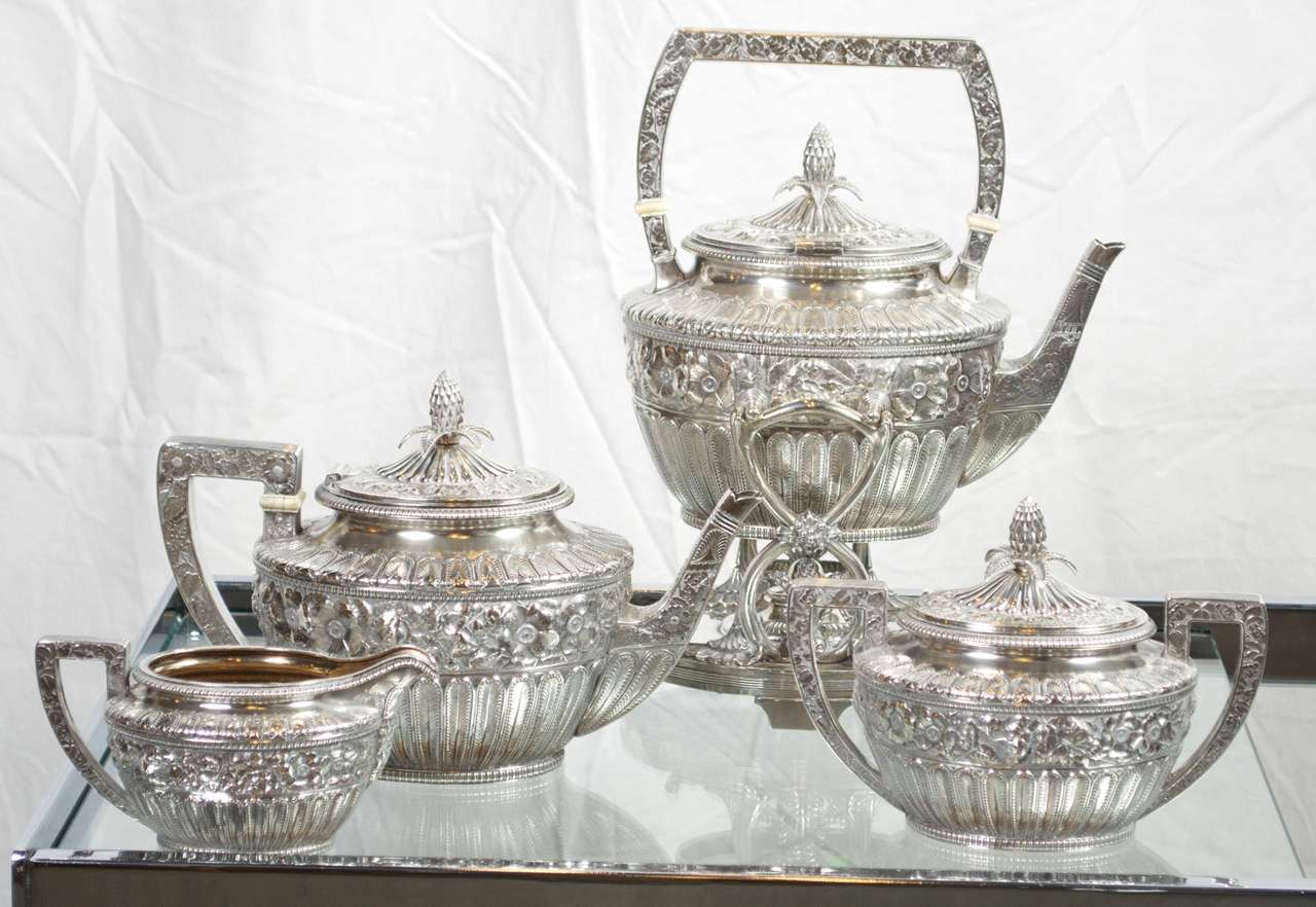 Beaux Arts Sterling tea service dated 1879 custom made
