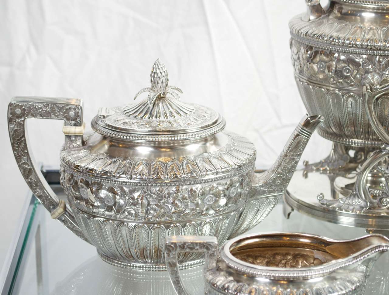 Sterling tea service dated 1879 custom made In Good Condition In San Francisco, CA