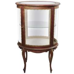 Antique Curved Glass Curio Cabinet