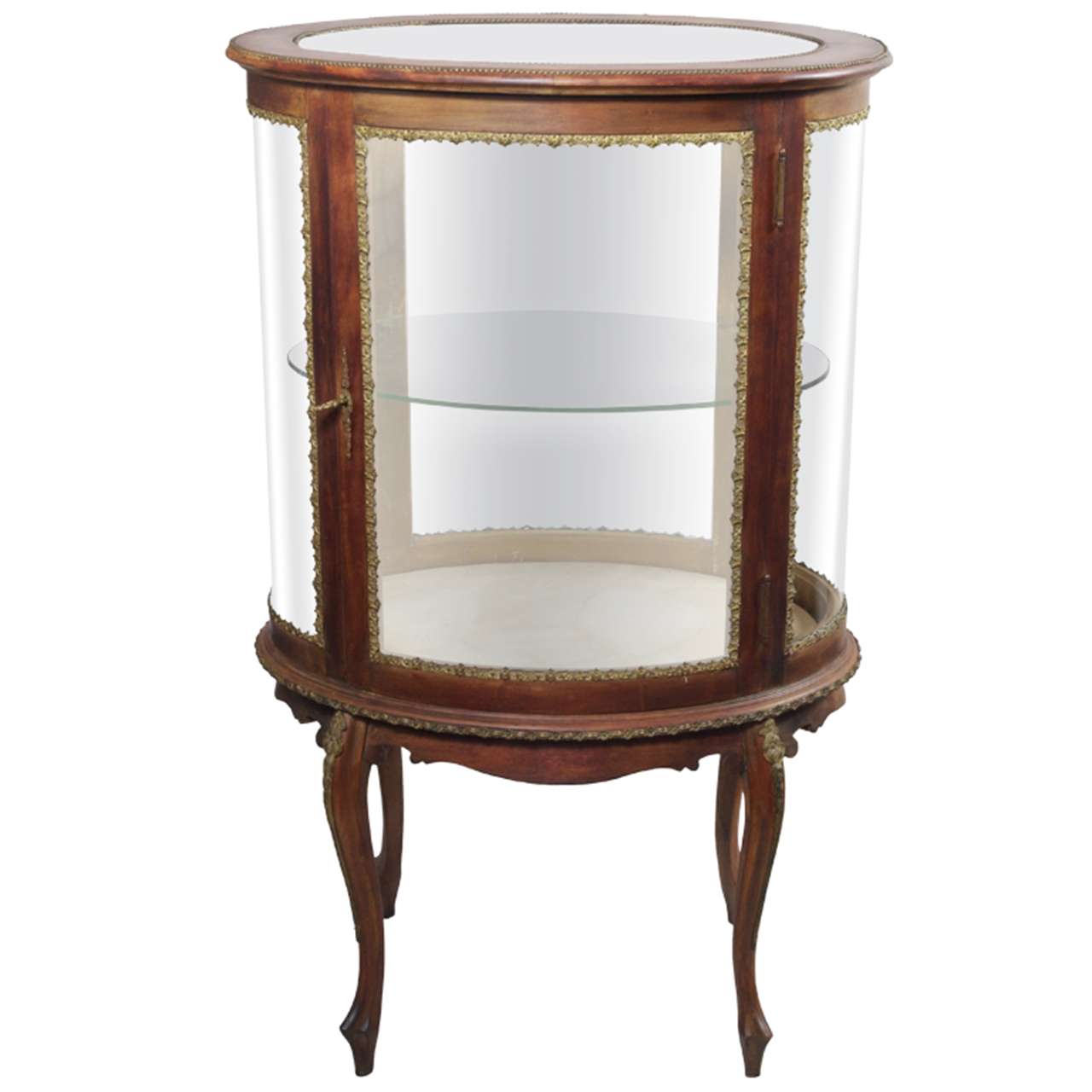 Curved Glass Curio at 1stDibs curio rounded glass