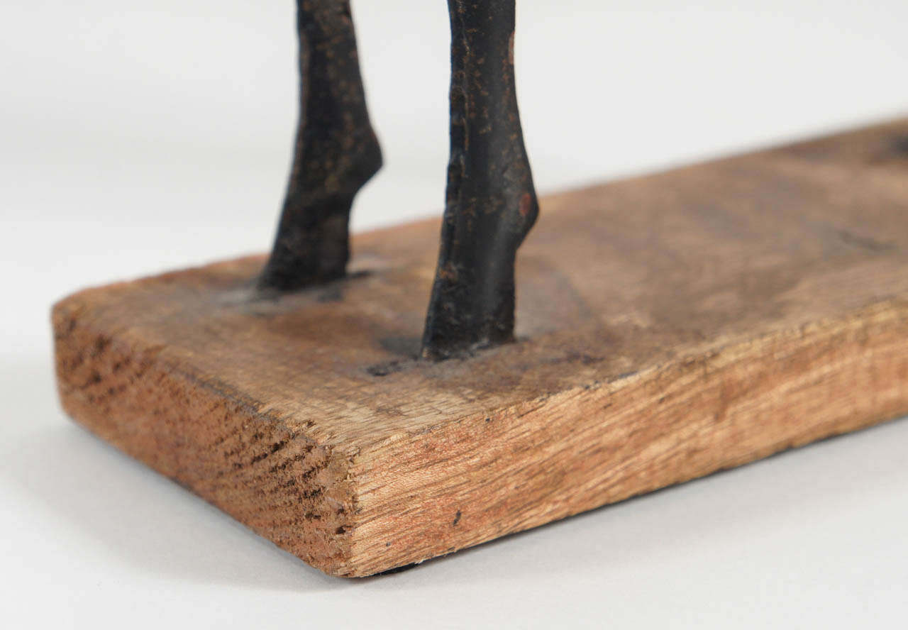 Sculpture de cheval en bois et métal 2