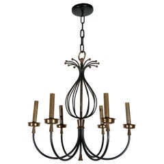 Iron and Brass French Chandelier