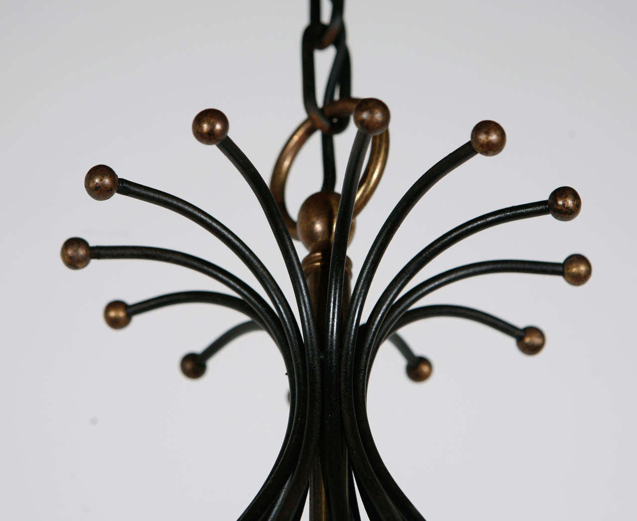 Iron and Brass French Chandelier For Sale 1