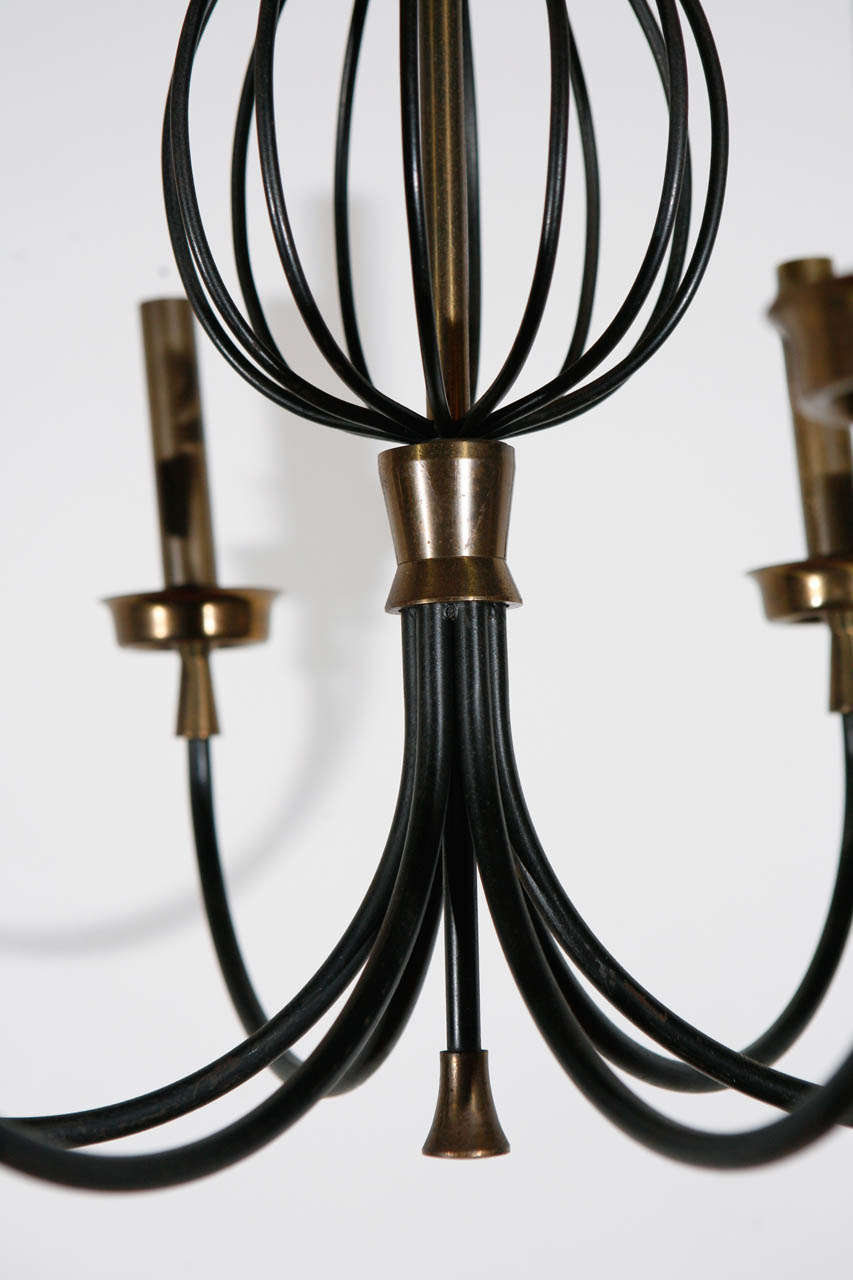 Iron and Brass French Chandelier For Sale 3