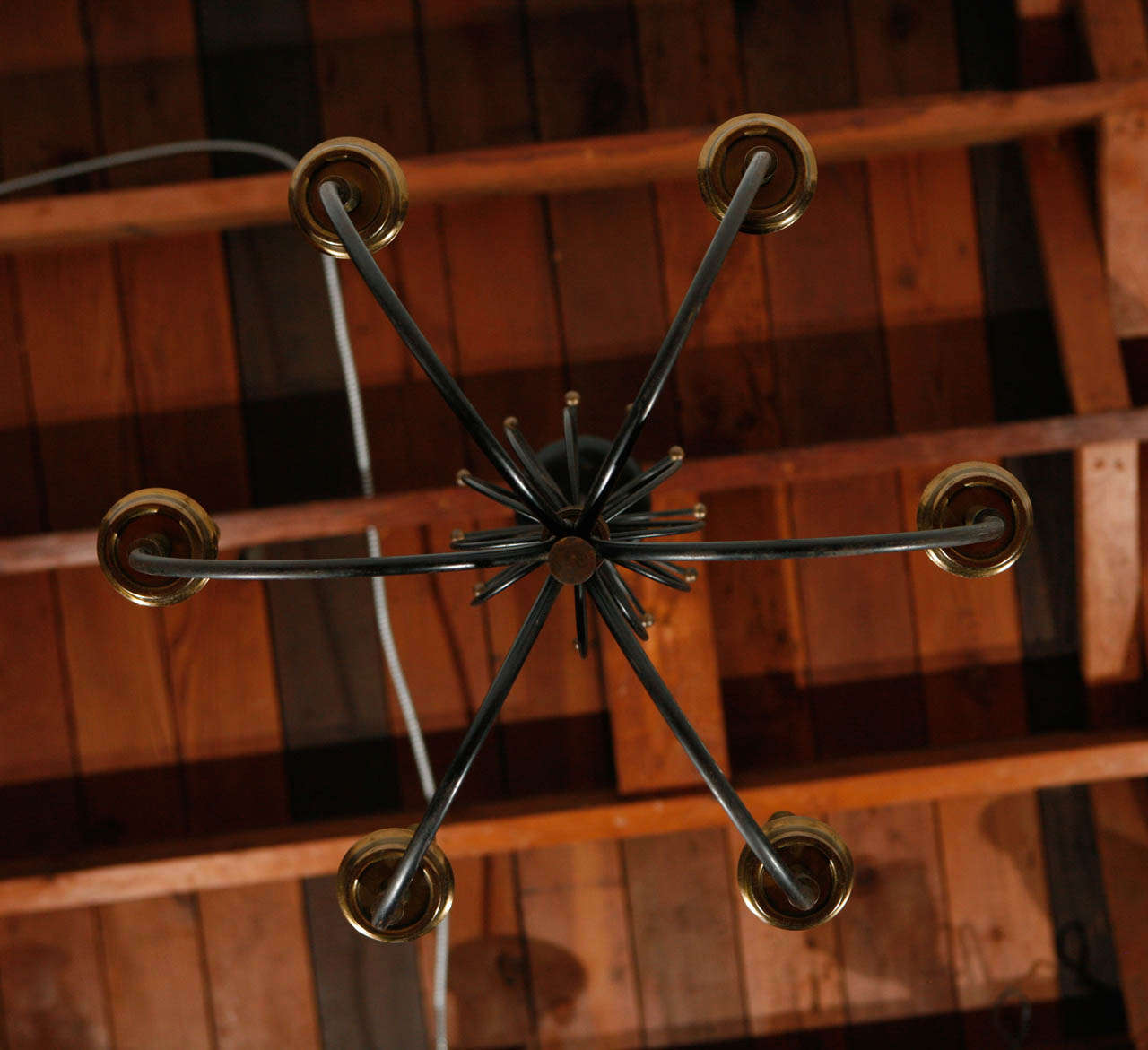 Iron and Brass French Chandelier For Sale 6
