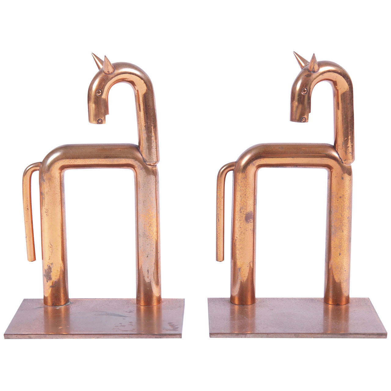 Iconic pair original Walter von Nessen Horse bookends for Chase