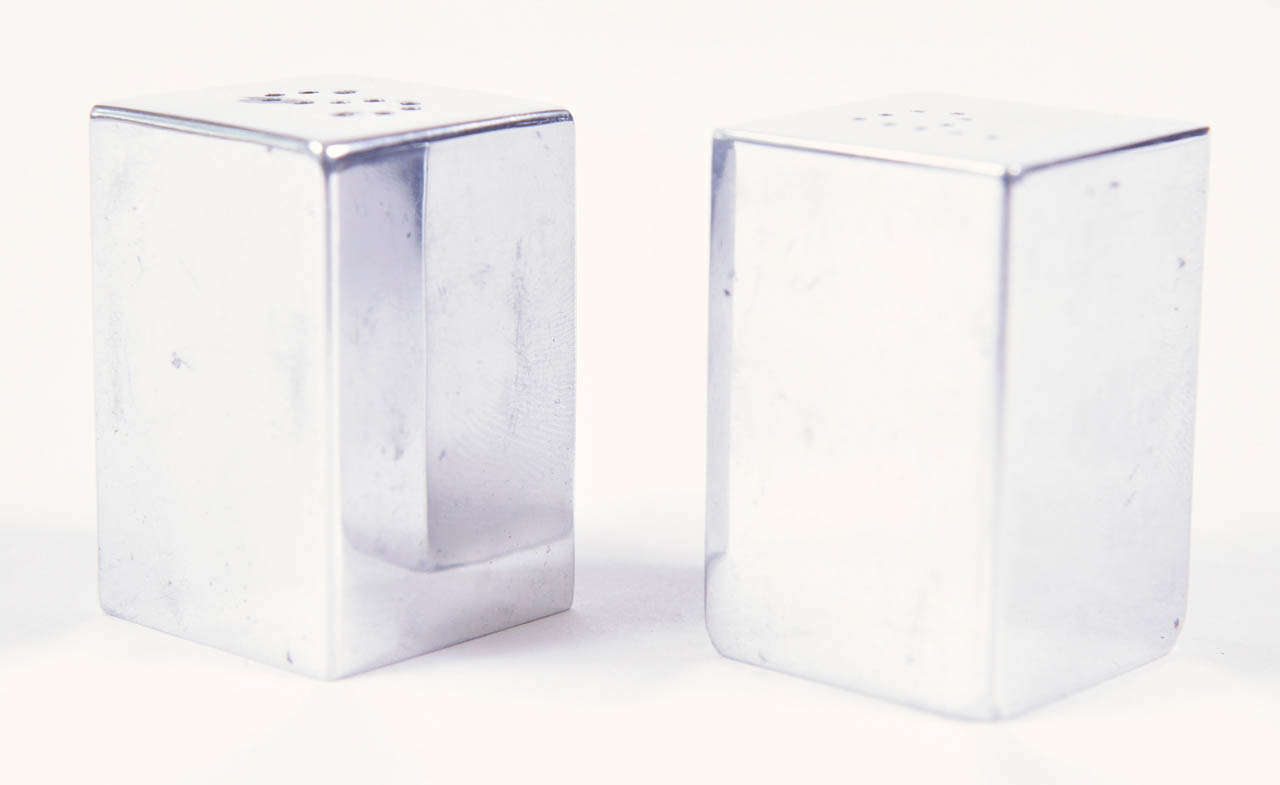 American Iconic Charles Sheeler Salt & Pepper Shakers, Machine Age Art Deco