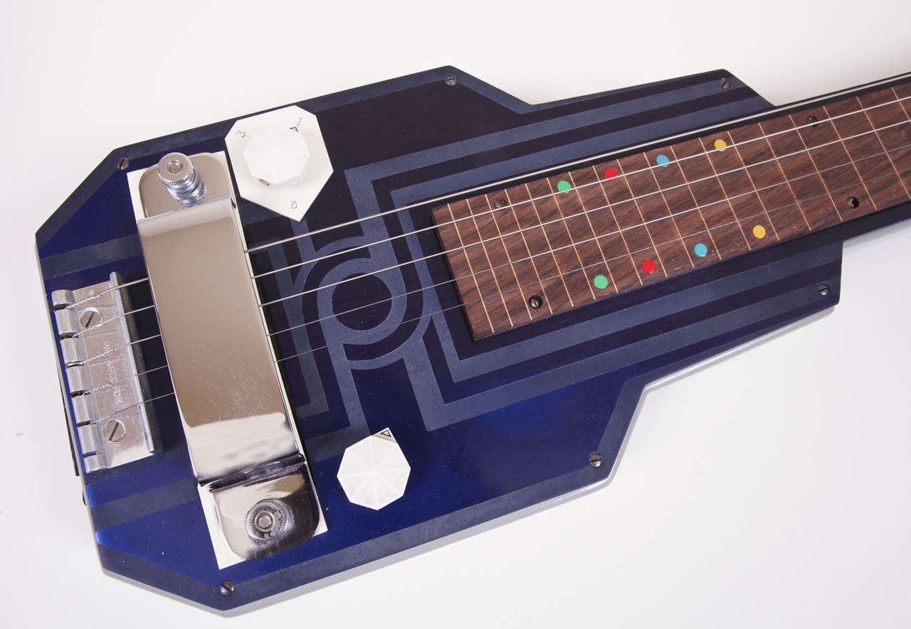 Art Deco Machine Age Electar Epiphone Lap Steel Guitar, Patented Design
