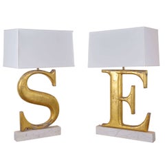 Lamps Made from 19th Century Shop Letters