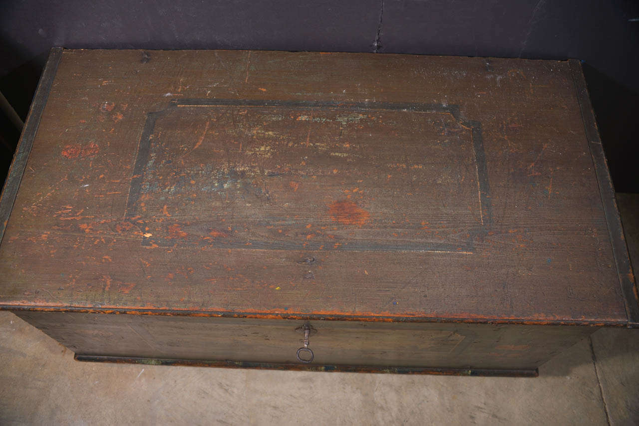 18th Century and Earlier 18th Century Painted Trunk