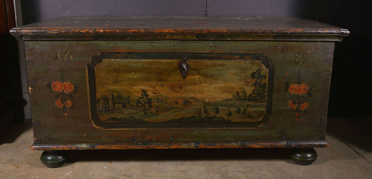 18th Century Painted Trunk 1