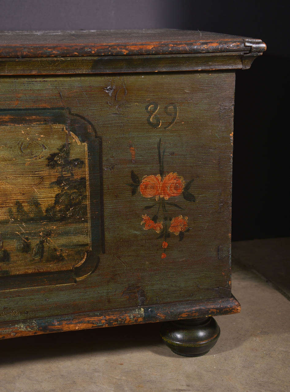 18th Century Painted Trunk 3