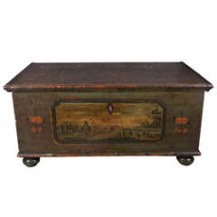 18th Century Painted Trunk