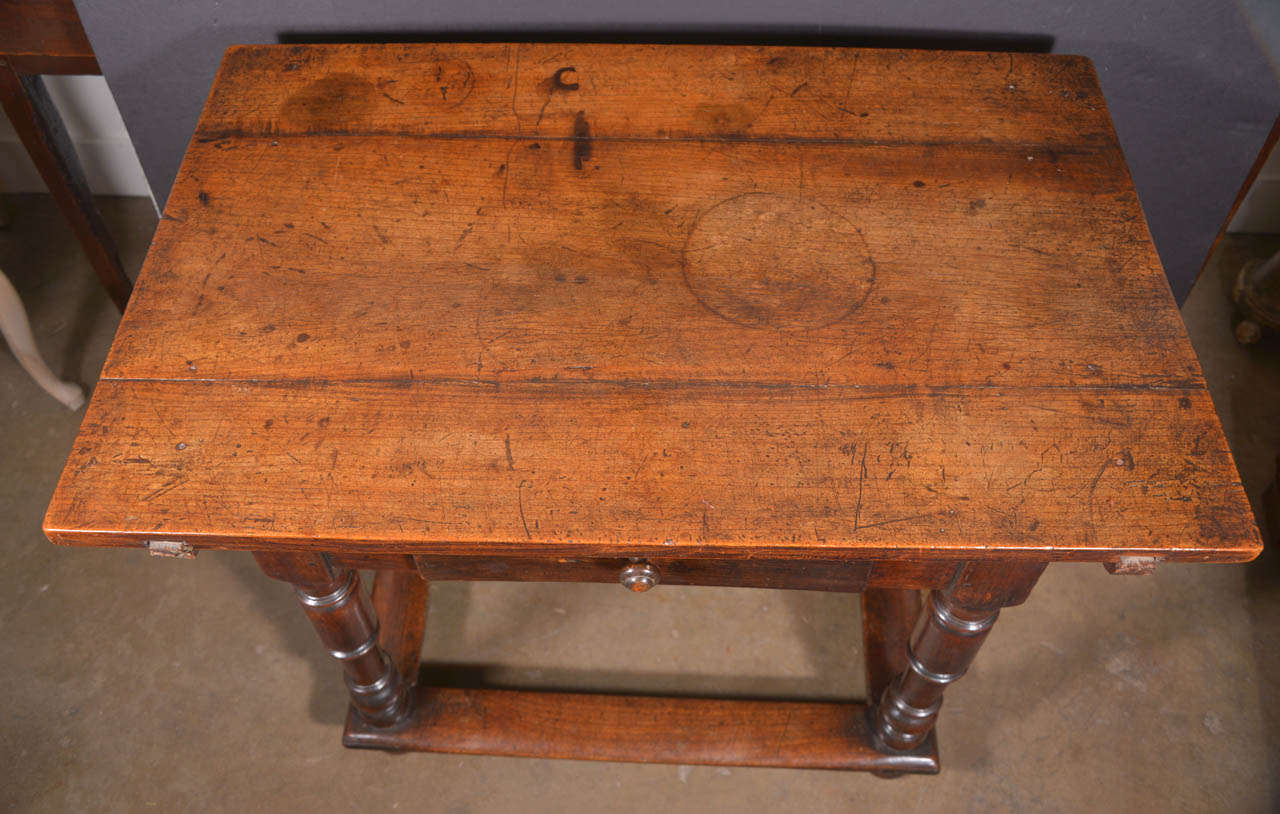 18th Century and Earlier 17th c. Italian Landowner's table in Walnut